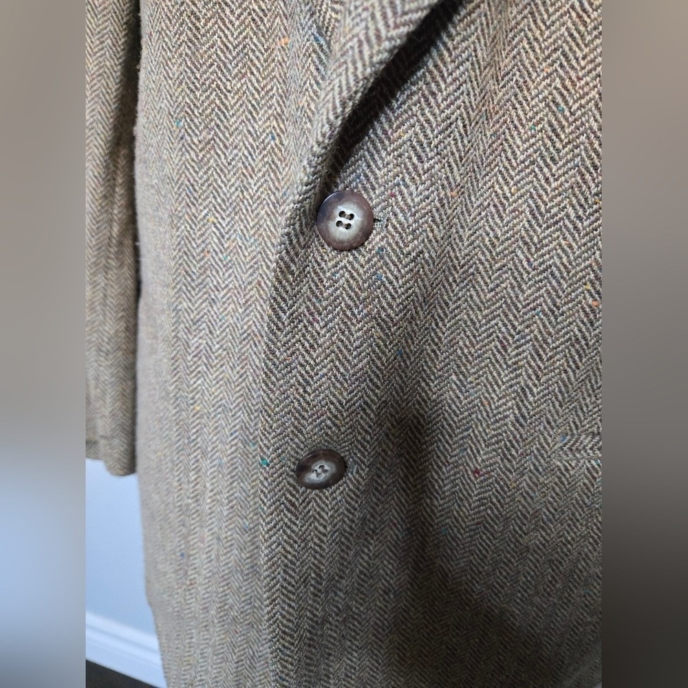 Vtg Country Road Australia Wool Blend Herringbone Tweed Blazer Jacket 40R - Picture 6 of 11